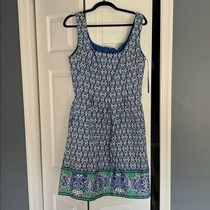 Nine West Blue and Green Patterned Dress